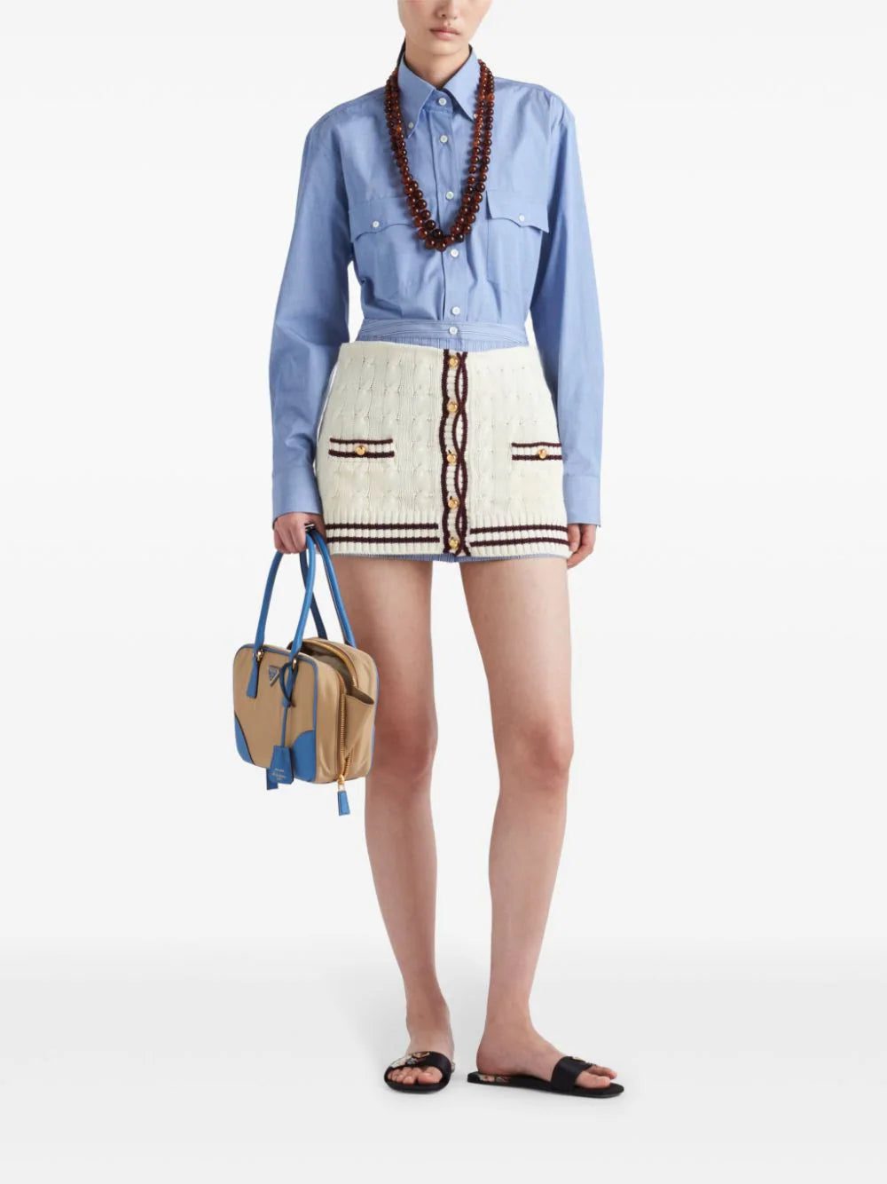 Prada striped chambray miniskirt - Image 2