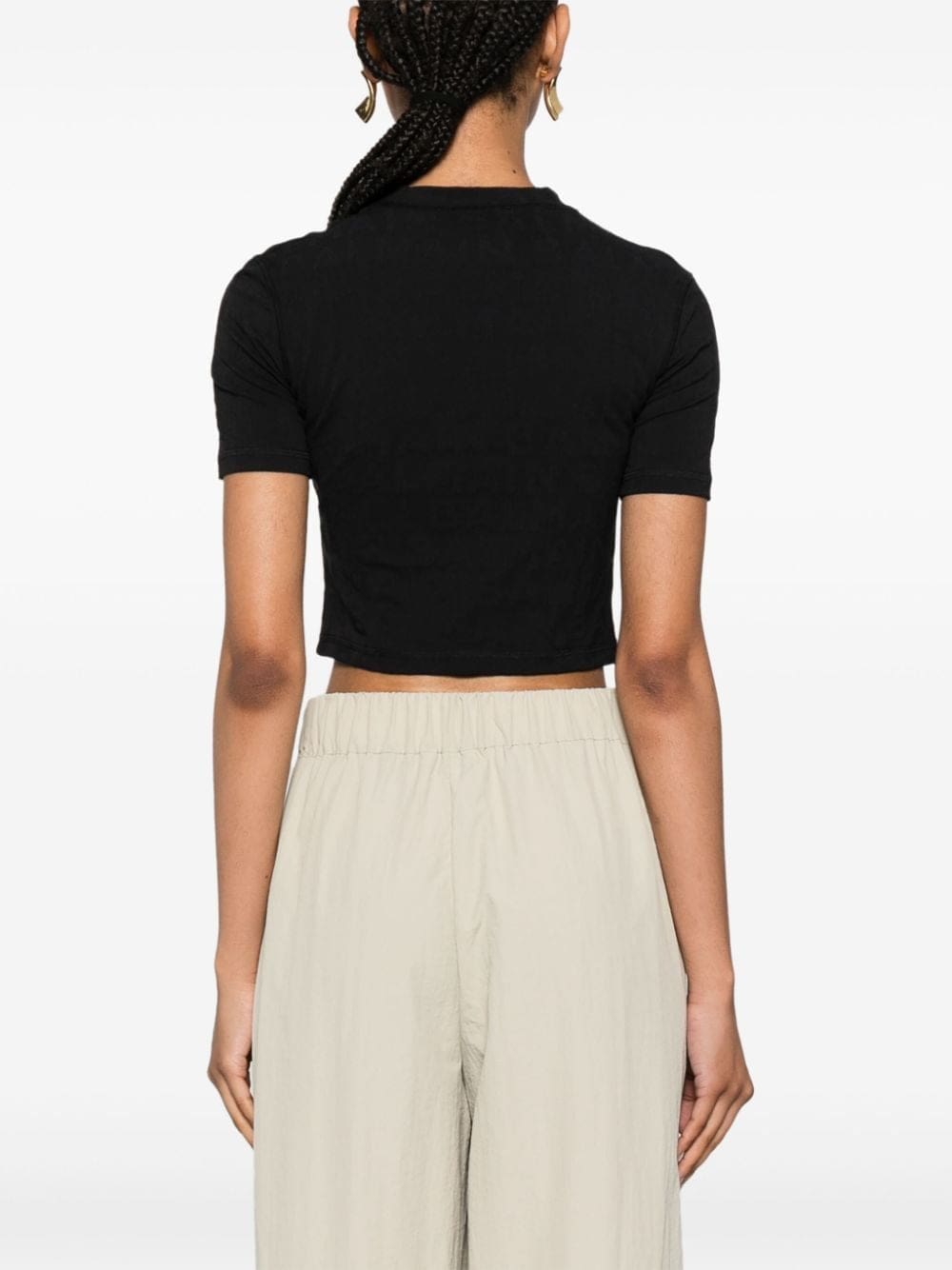 Balmain embossed-logo cropped T-shirt - Image 4