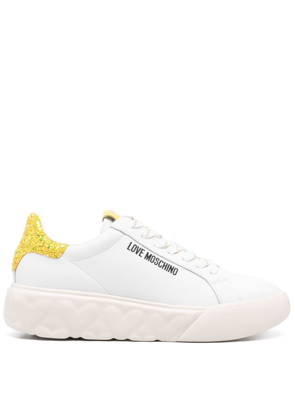 Love Moschino logo-print leather sneakers