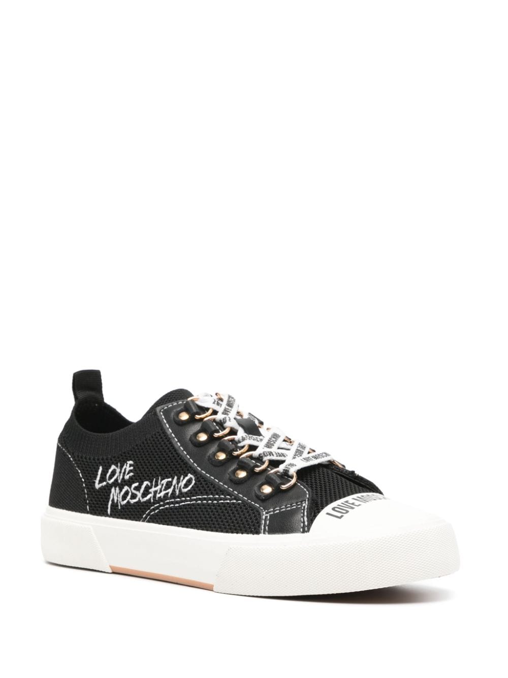 Love Moschino logo-embroidered knitted sneakers - Image 2
