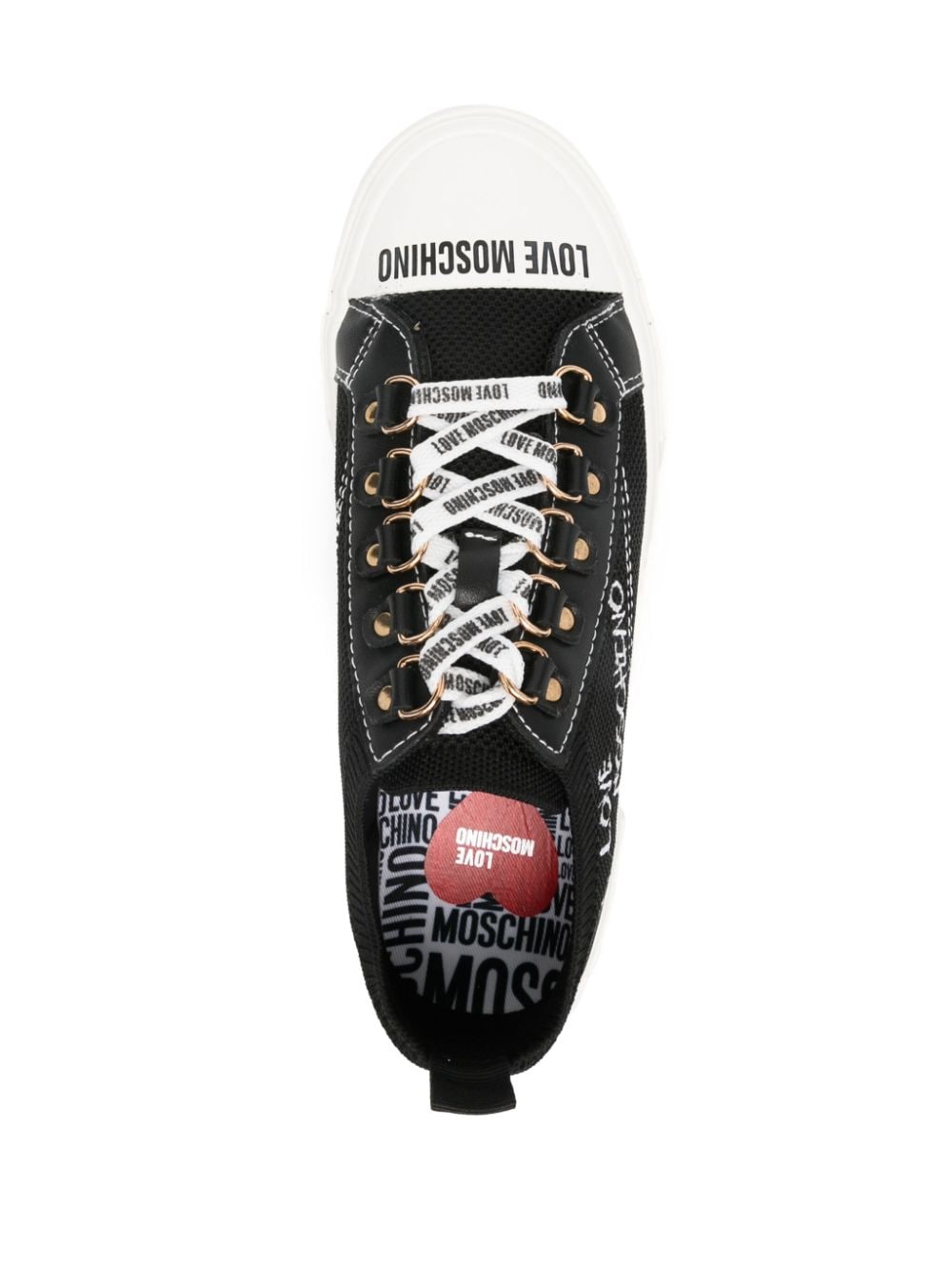 Love Moschino logo-embroidered knitted sneakers - Image 4