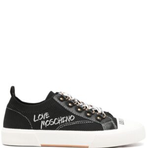 Love Moschino logo-embroidered knitted sneakers