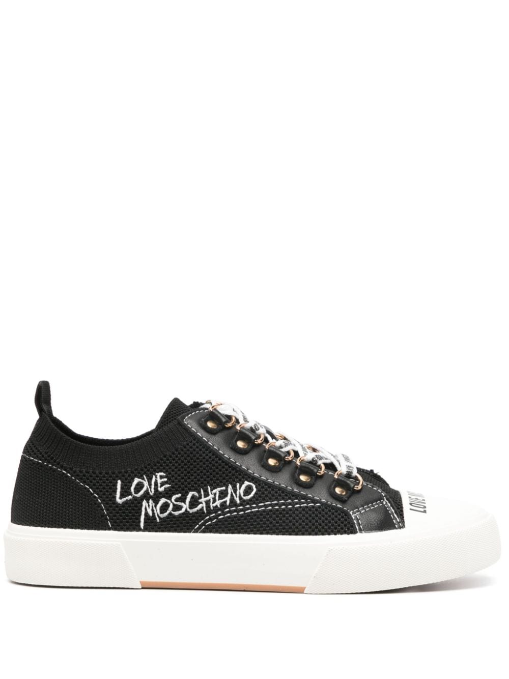 Love Moschino logo-embroidered knitted sneakers