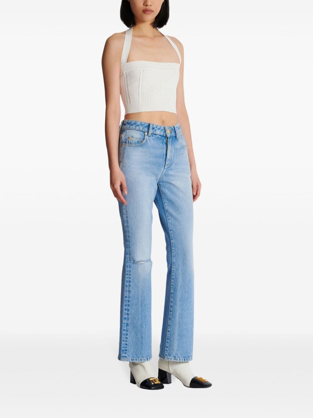 Balmain knitted halterneck crop top - Image 3
