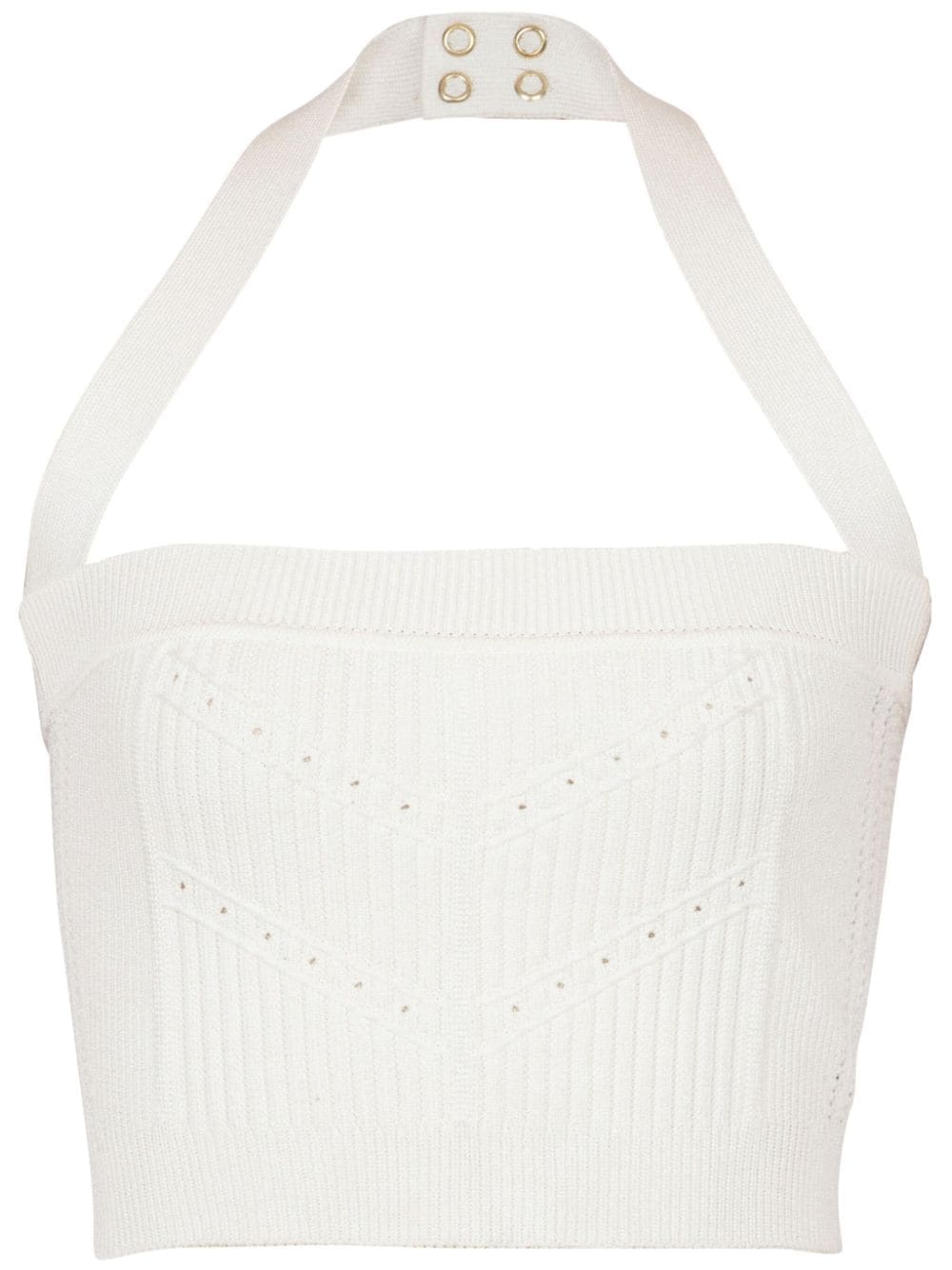 Balmain knitted halterneck crop top