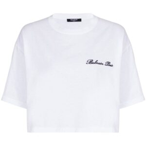 Balmain logo-embroidered cotton T-shirt