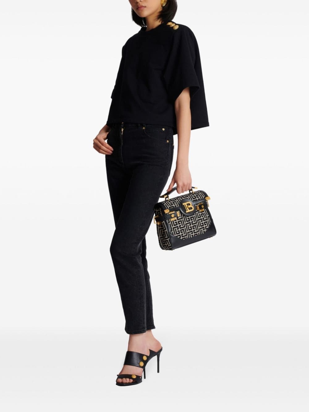 Balmain button-detail cropped sweatshirt - Image 2