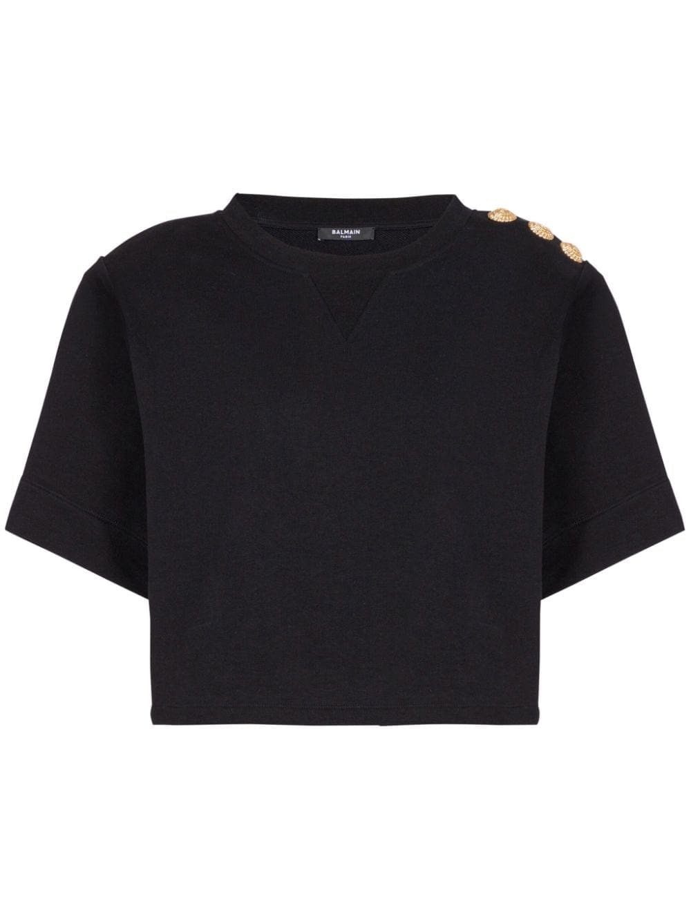 Balmain button-detail cropped sweatshirt
