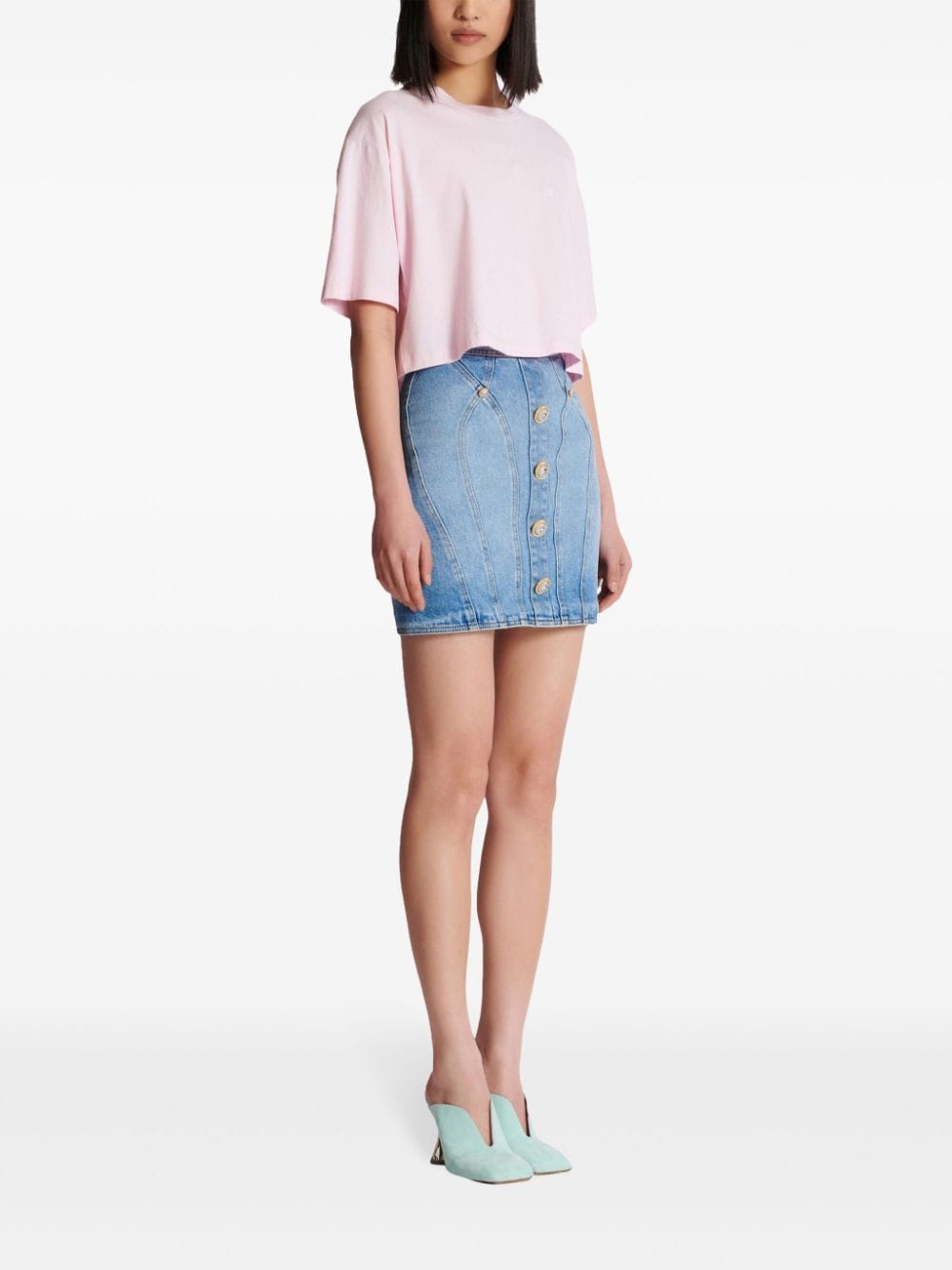 Balmain logo-embroidered cotton T-shirt - Image 3