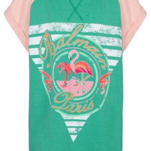 Balmain flamingo-print cotton T-shirt