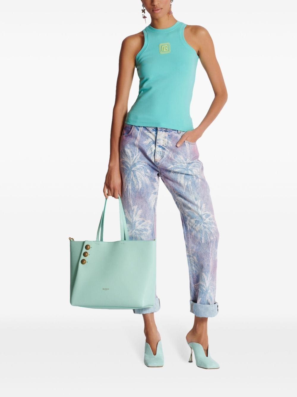 Balmain logo-embroidered racerback tank top - Image 2