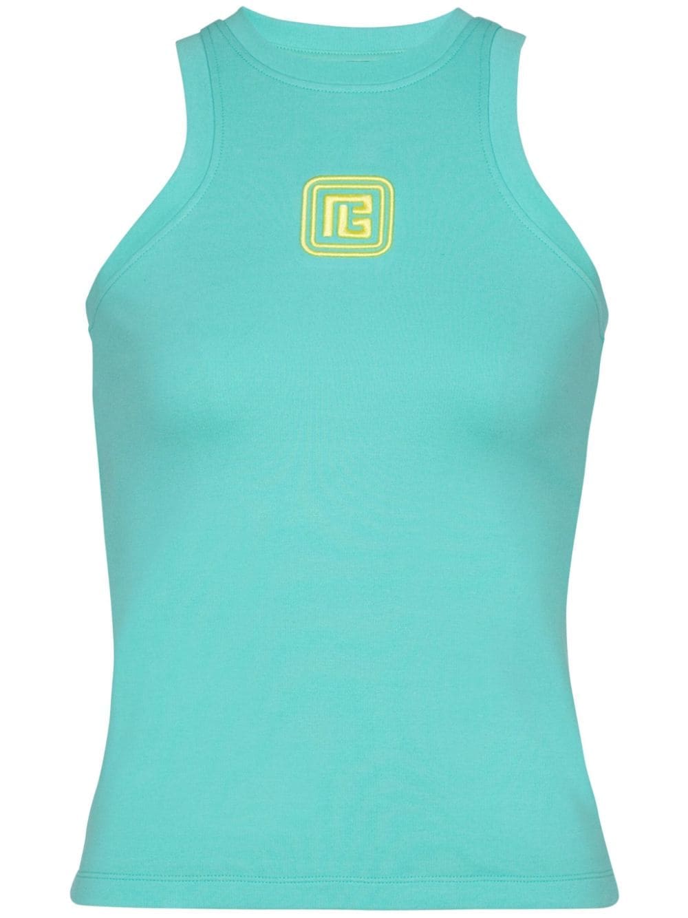 Balmain logo-embroidered racerback tank top
