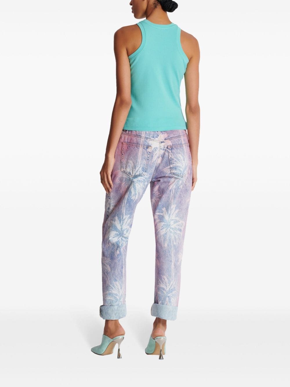 Balmain logo-embroidered racerback tank top - Image 4