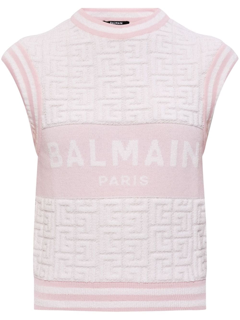 Balmain intarsia-knit logo vest
