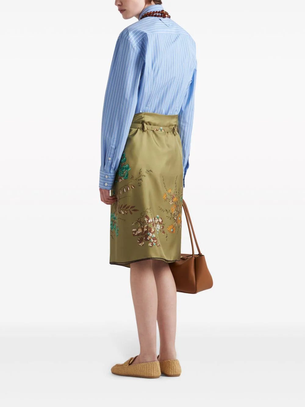 Prada floral-print silk midi skirt - Image 3