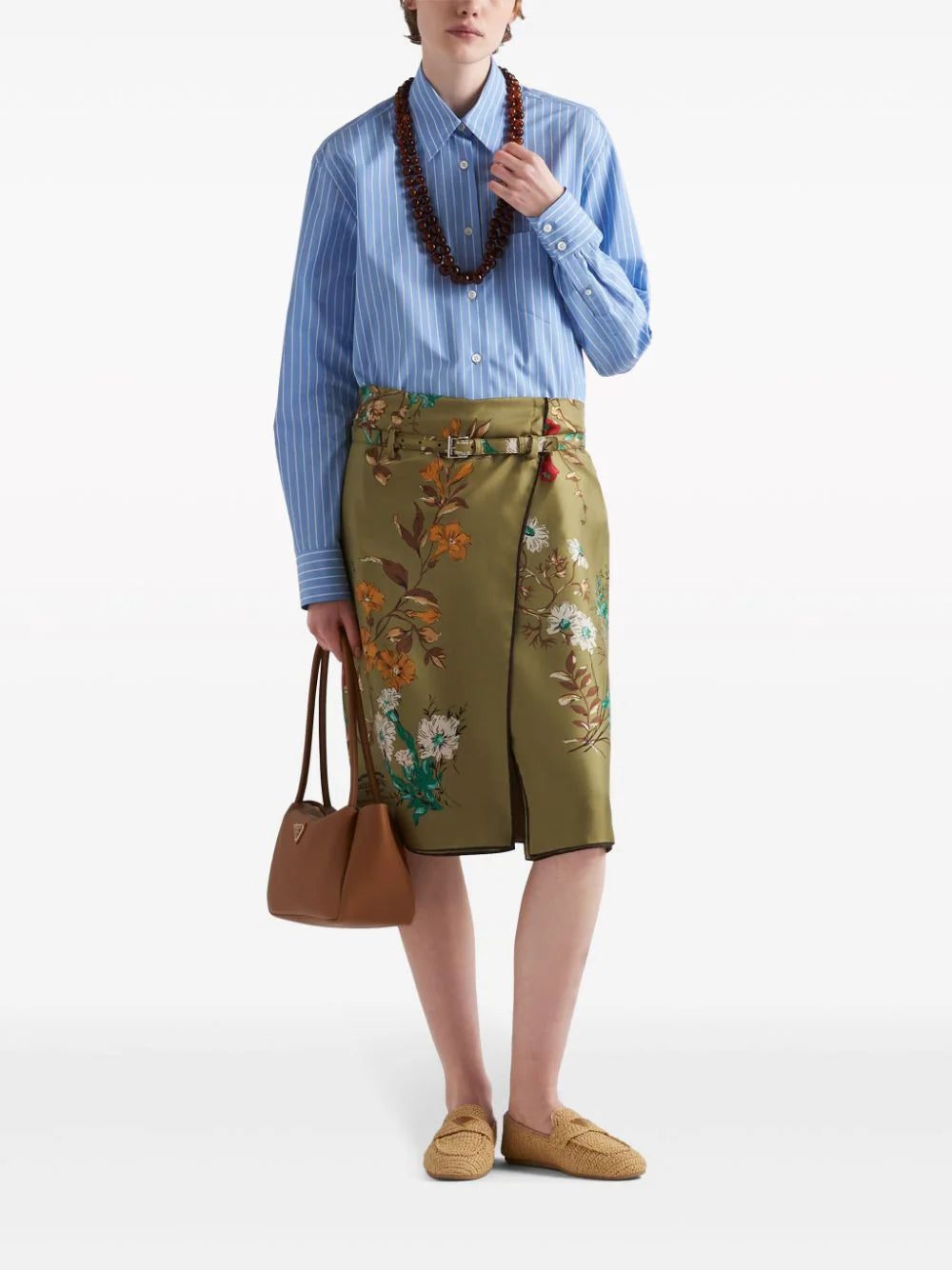 Prada floral-print silk midi skirt - Image 2