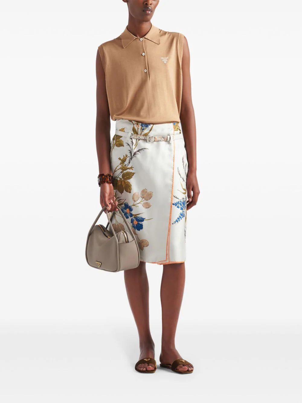 Prada floral-print silk midi skirt - Image 2