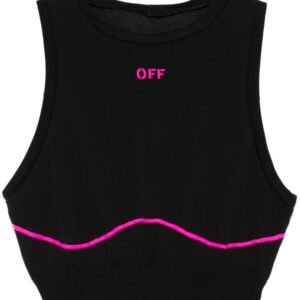 Off-White logo-jacquard top