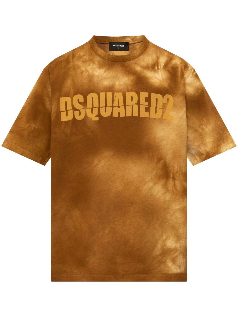 DSQUARED2 logo-print tie-dye cotton T-shirt