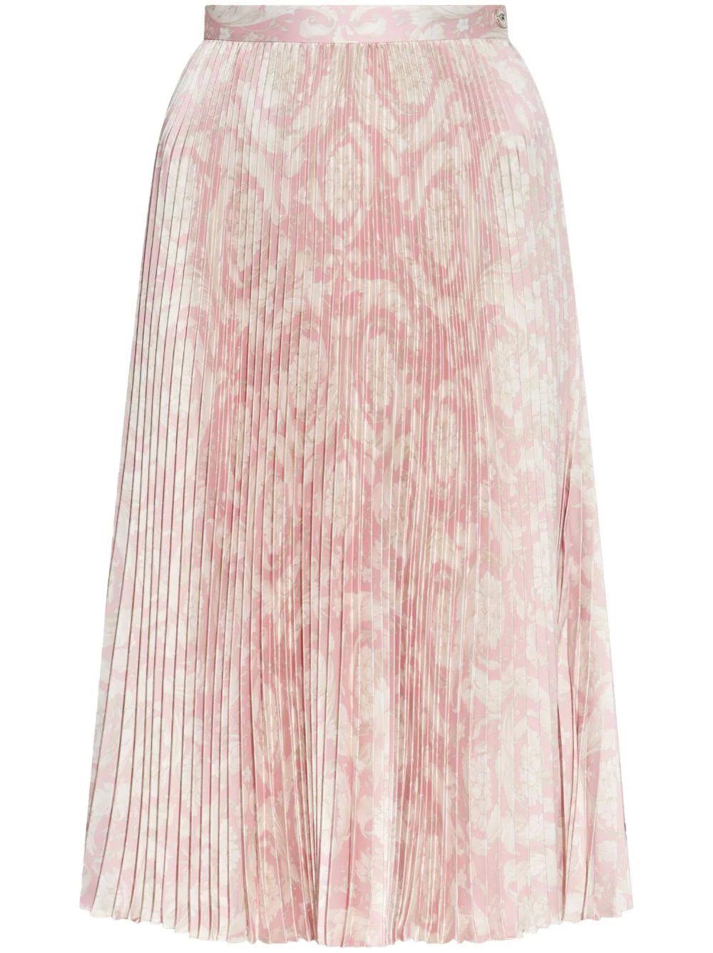 Versace Barocco-print pleated midi skirt