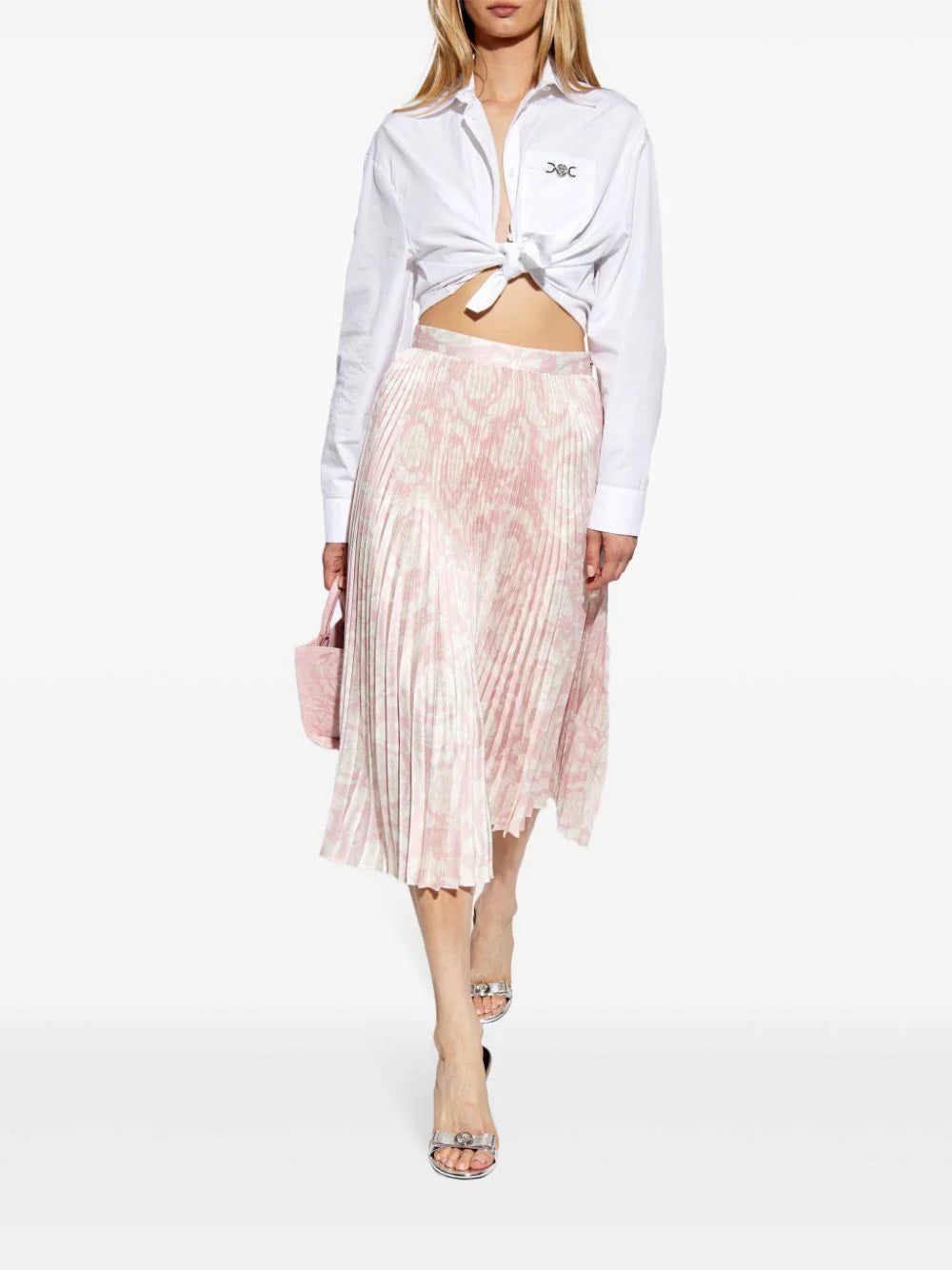 Versace Barocco-print pleated midi skirt - Image 2