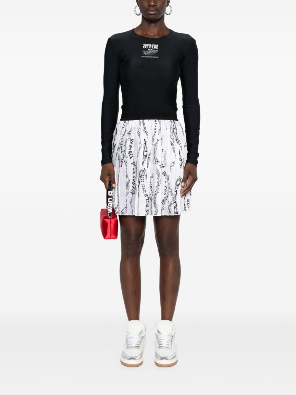 Versace Jeans Couture Chain Couture-print pleated skirt - Image 2