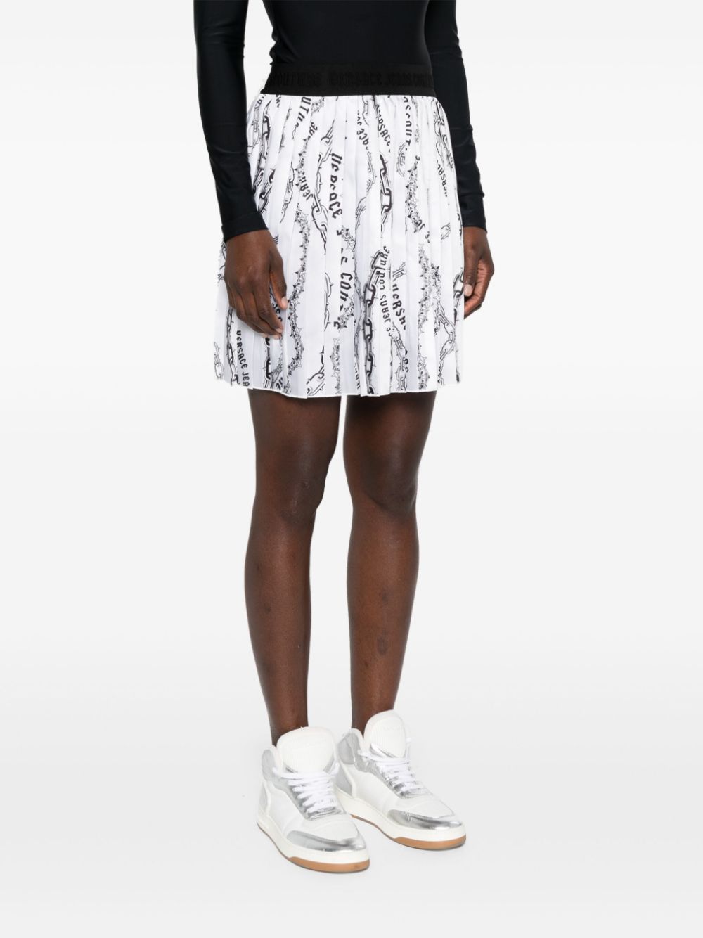 Versace Jeans Couture Chain Couture-print pleated skirt - Image 3