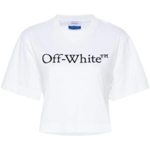 Off-White  logo-print cropped T-shirt