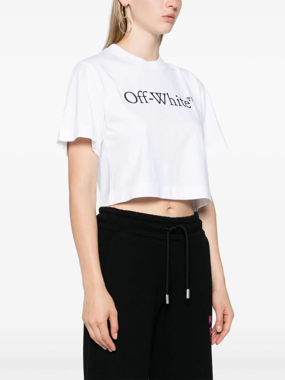 Off-White logo-print cropped T-shirt - Image 3
