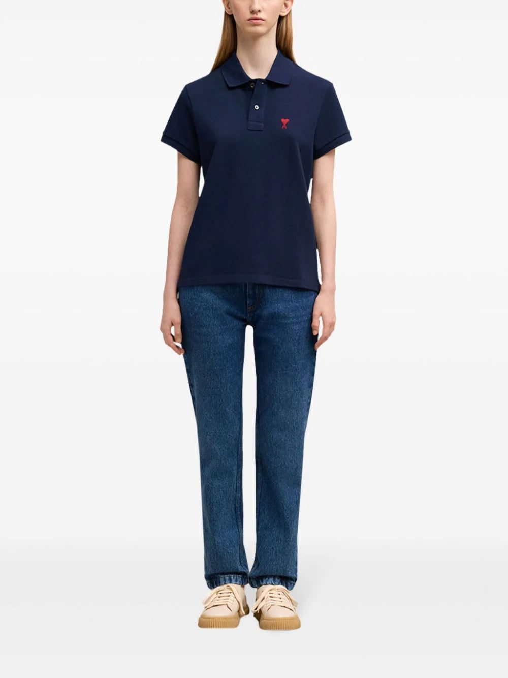 AMI Paris Ami De Coeur organic-cotton polo shirt - Image 2