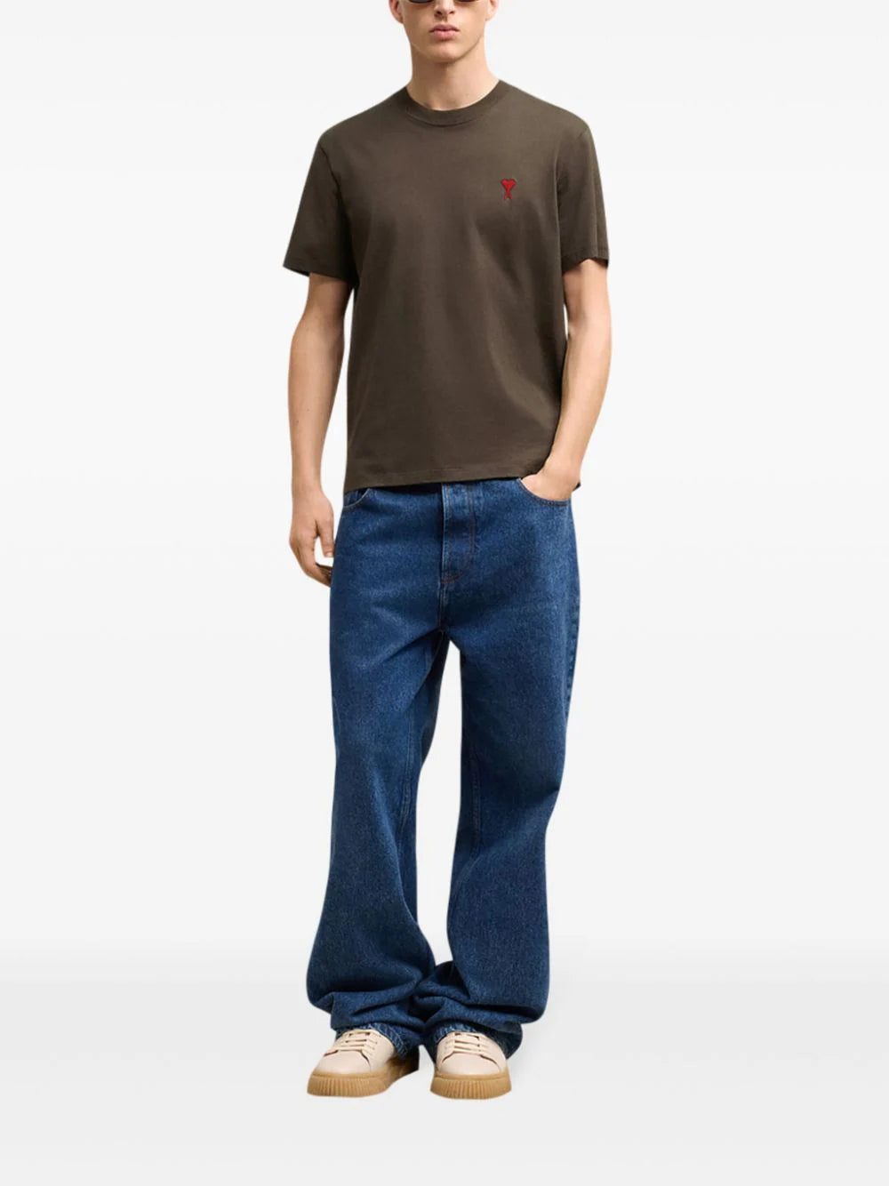 AMI Paris logo-embroidered T-shirt - Image 3