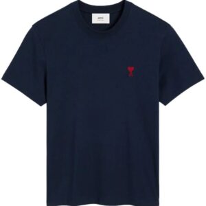 AMI Paris  embroidered logo ribbed neck t-shirt