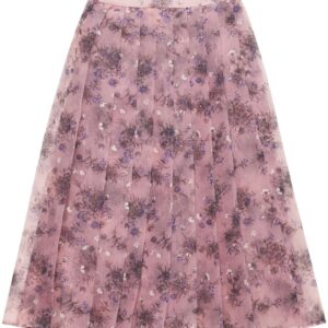 Prada floral-print pleated skirt