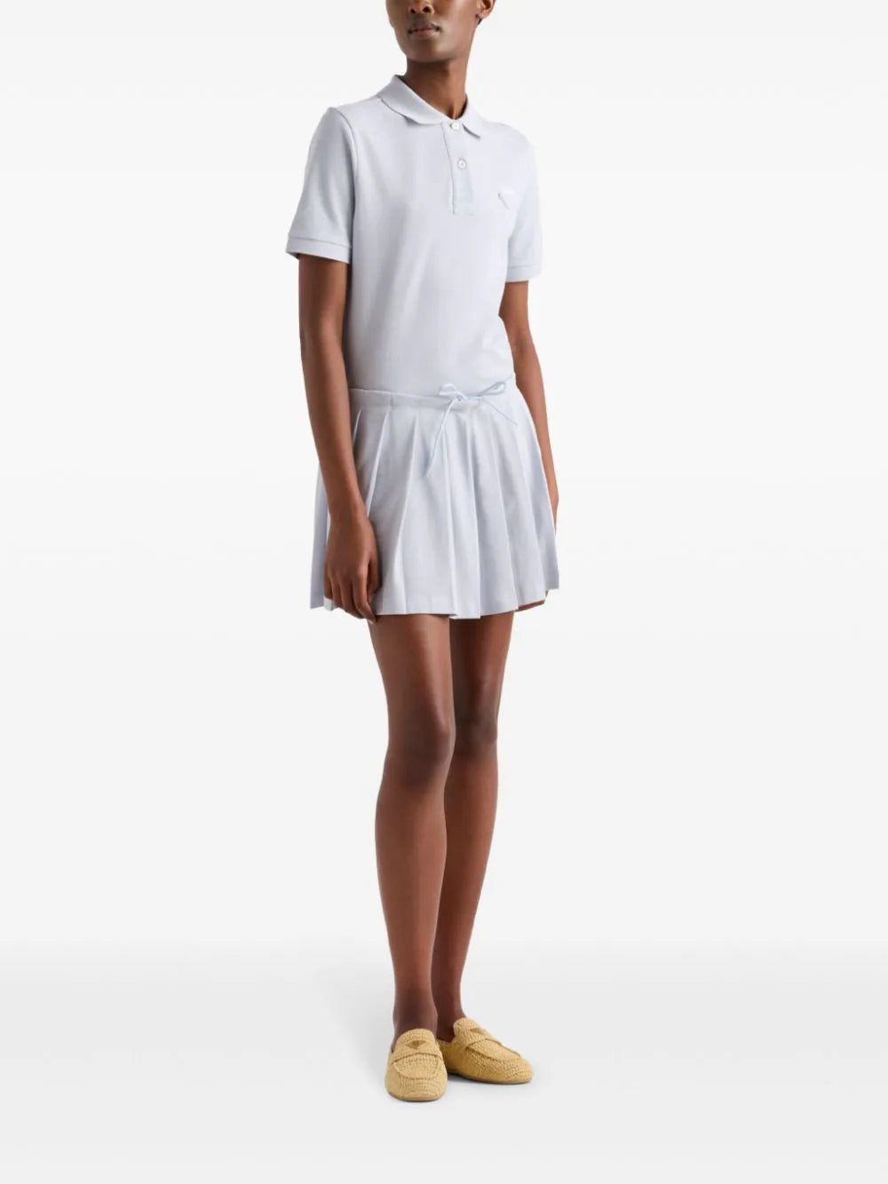 Prada piqué pleated mini-skirt - Image 2