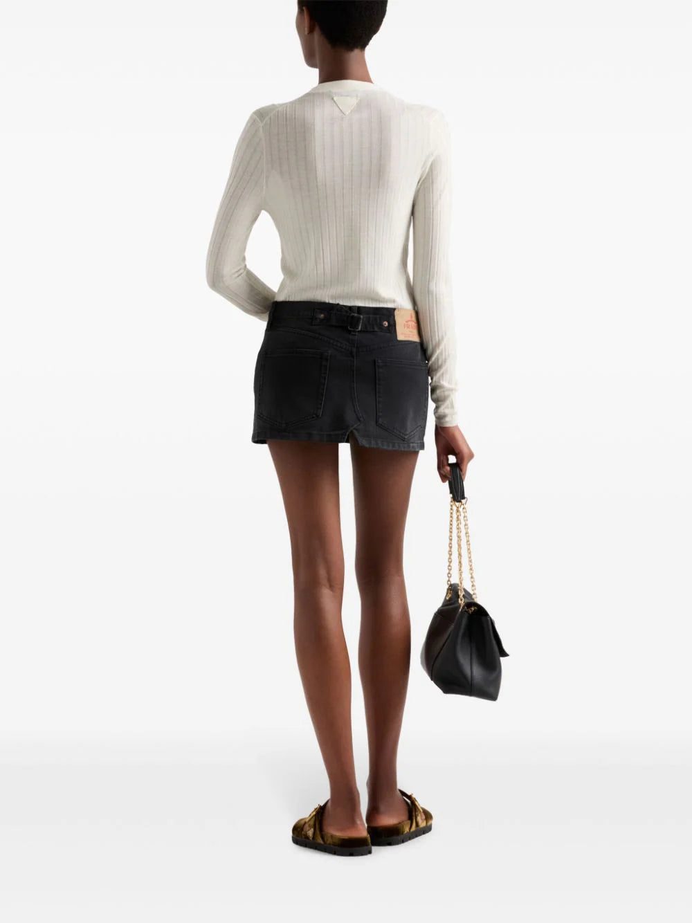 Prada low-rise denim mini-skirt - Image 3