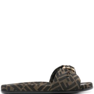 FENDI FF jacquard slides