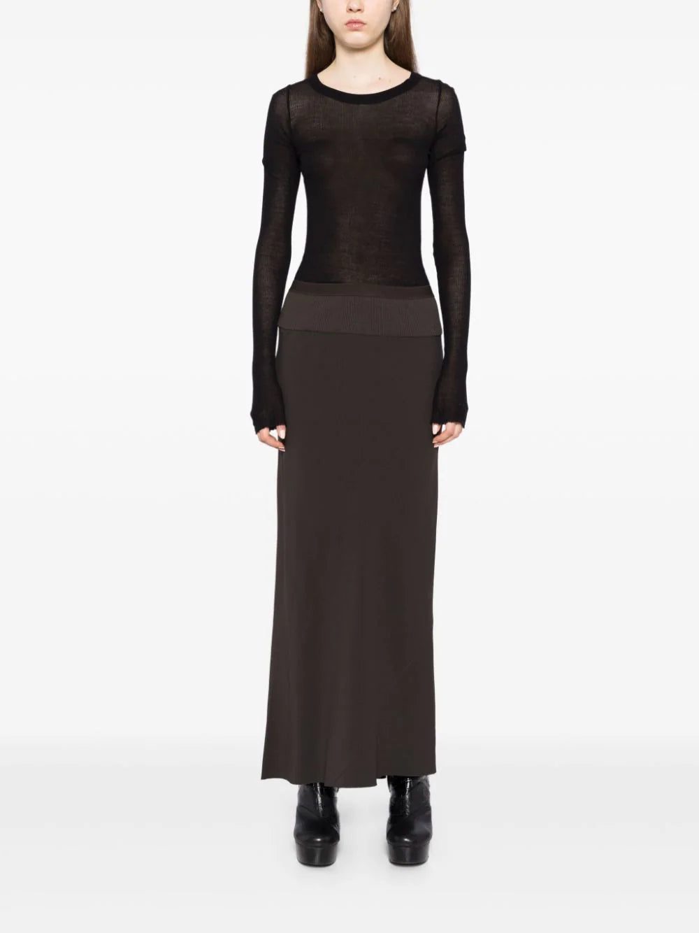 Rick Owens ribbed flared skirt - Image 2