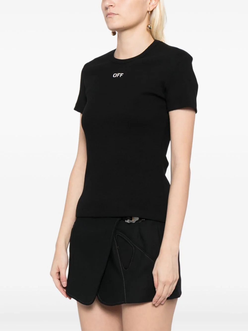Off-White Off-embroidered ribbed t-shirt - Image 3