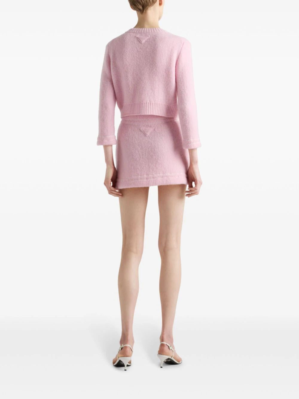 Prada triangle-logo cashmere miniskirt - Image 3