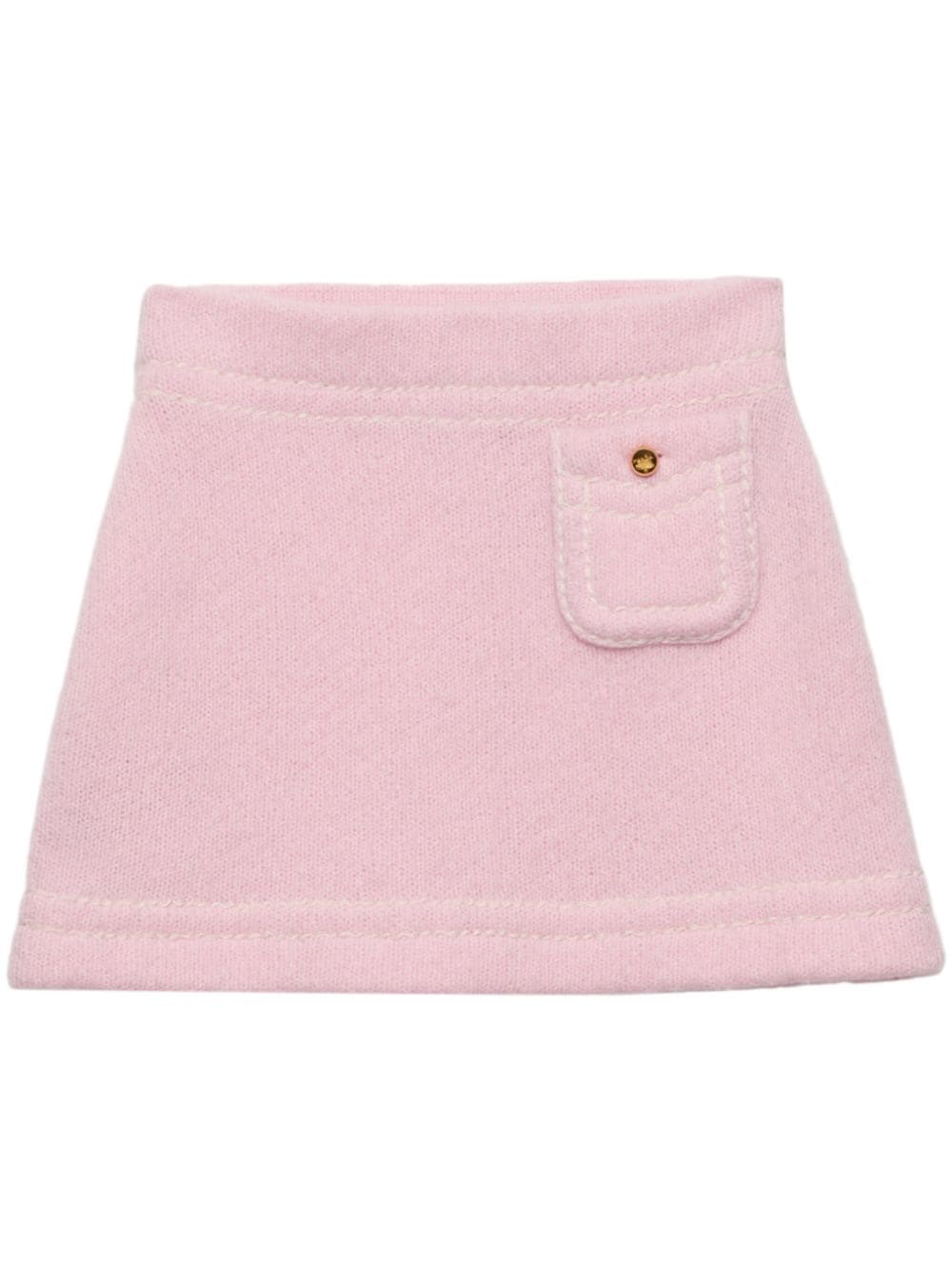 Prada triangle-logo cashmere miniskirt