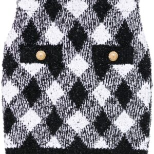 Balmain  gingham tweed mini skirt