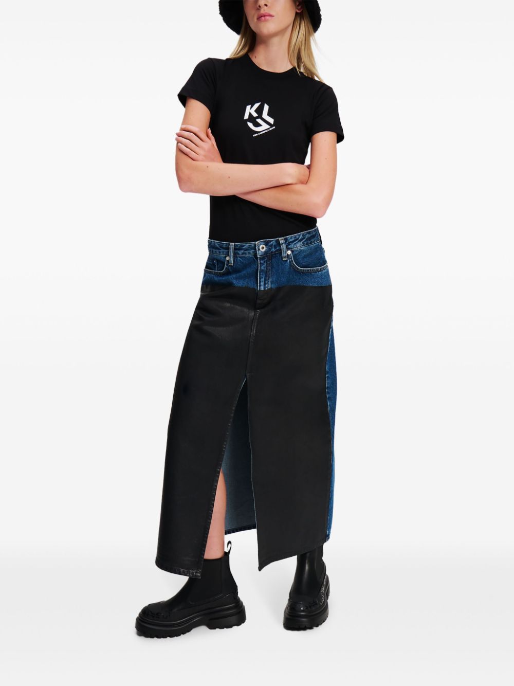 Karl Lagerfeld Jeans Blocked denim skirt - Image 2