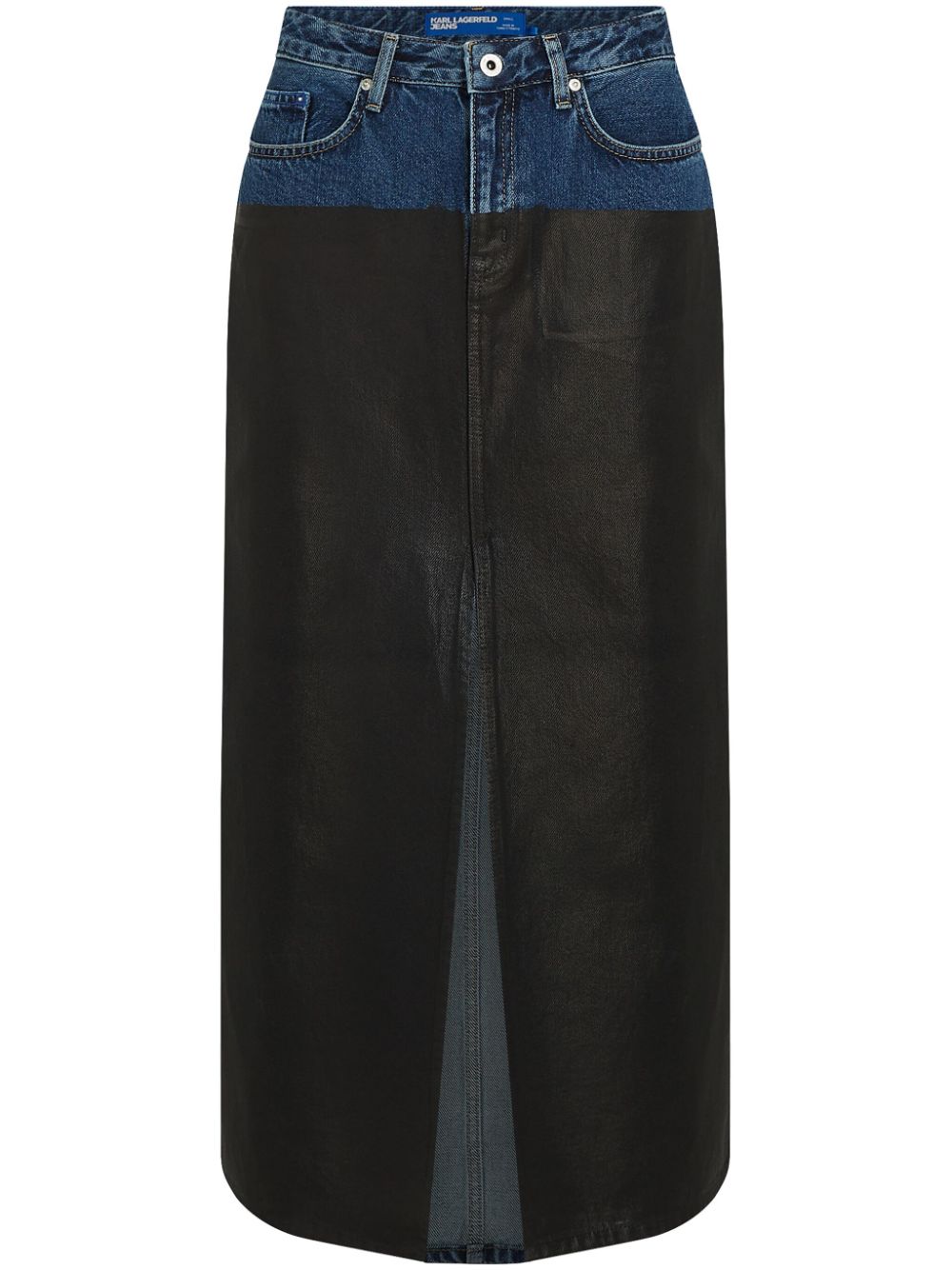 Karl Lagerfeld Jeans Blocked denim skirt
