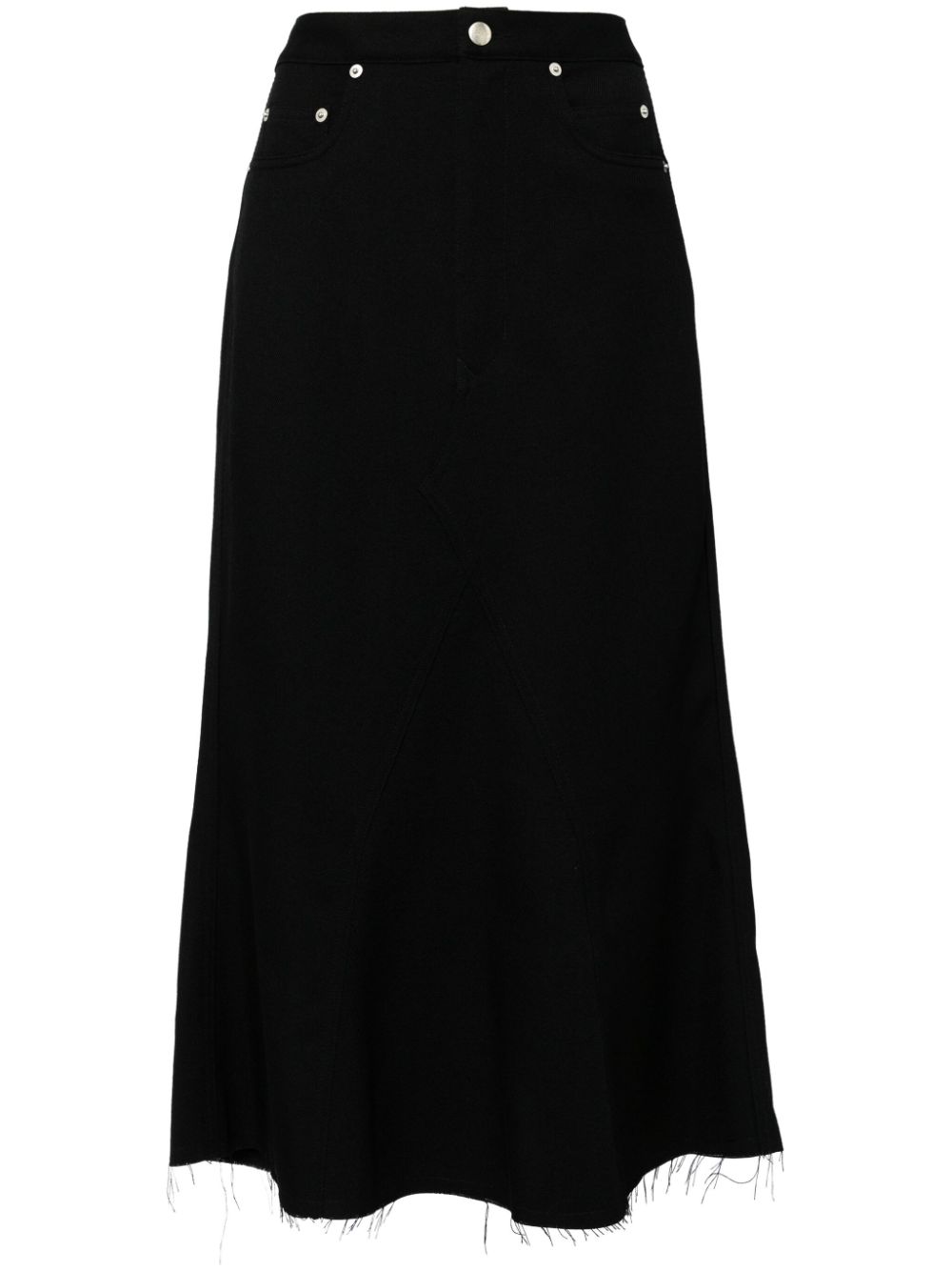 Rick Owens frayed-edge skirt