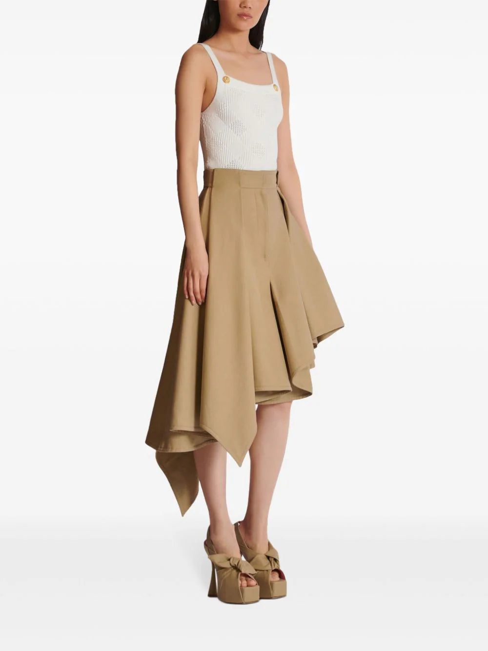 Balmain asymmetric pleated skirt - Image 3