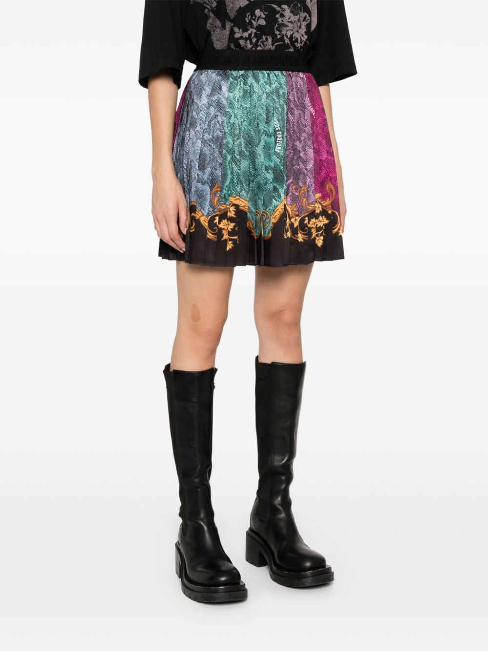 Versace Jeans Couture Barocco-print mini skirt - Image 3
