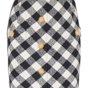 Balmain  check-pattern mini skirt