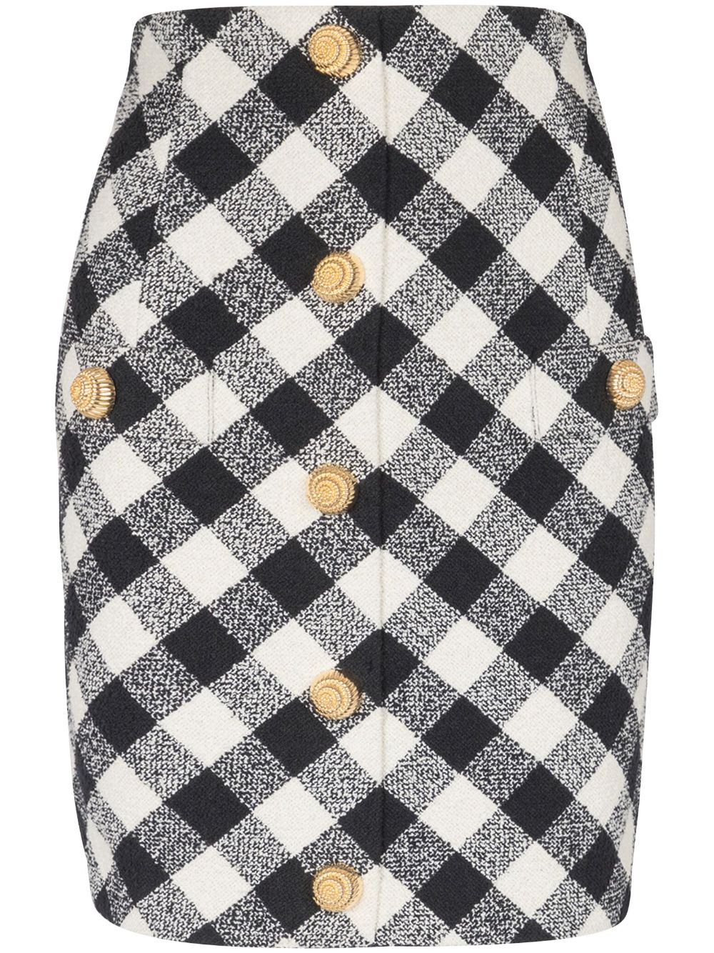Balmain check-pattern mini skirt