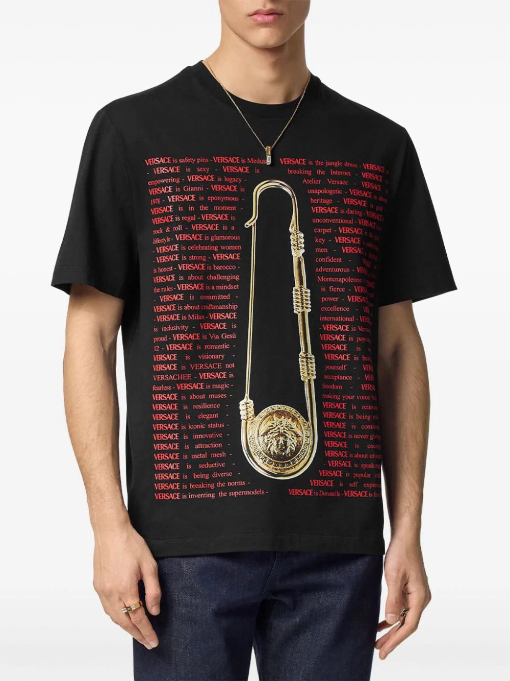 Versace Medusa Safety Pin-print cotton T-shirt - Image 3