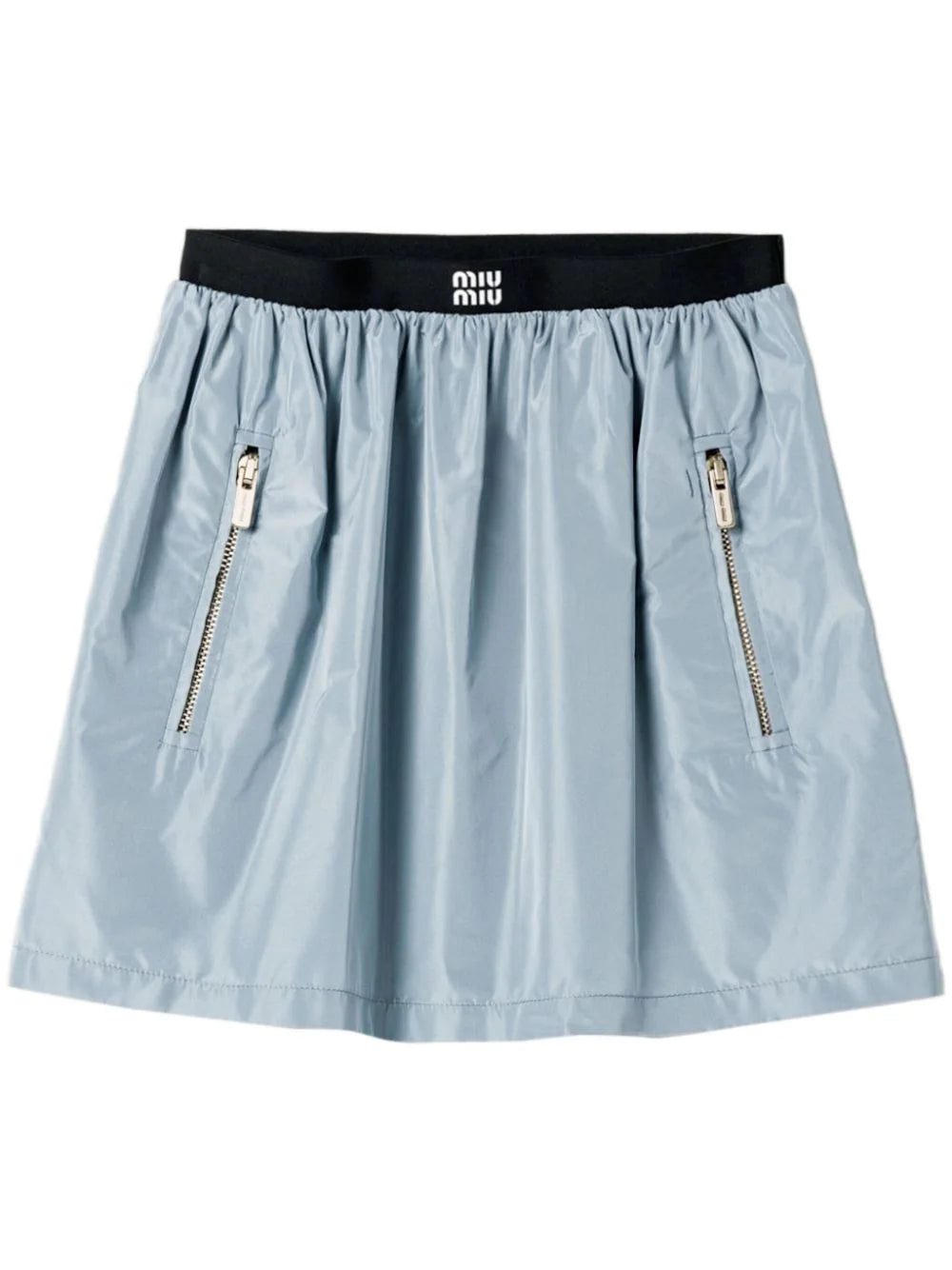 Miu Miu logo-print pleated mini skirt